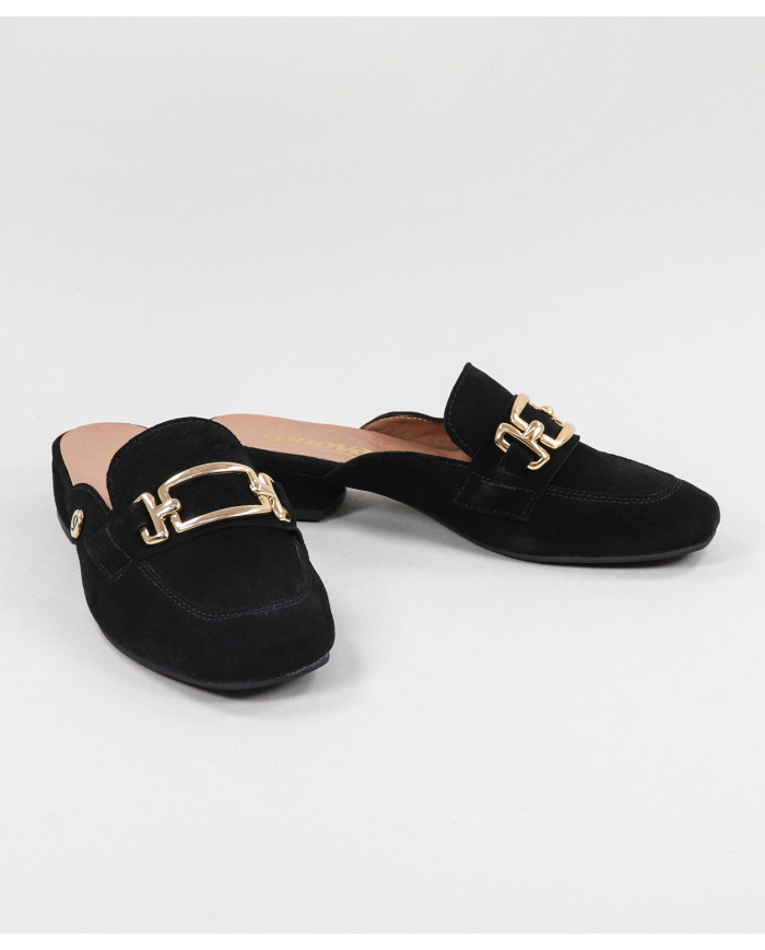 Mules de Mujer Ginova Aplicación Metalizada