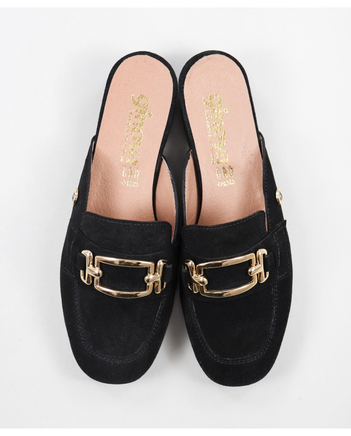 Mules de Mujer Ginova Aplicación Metalizada