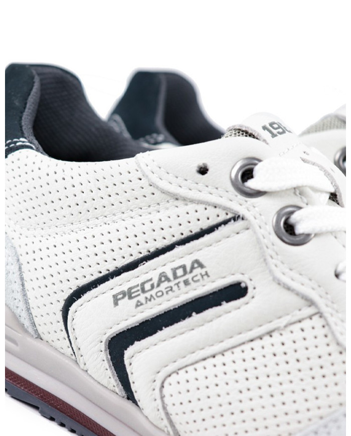 Men's White Foot Trainers with Amortech Insoles