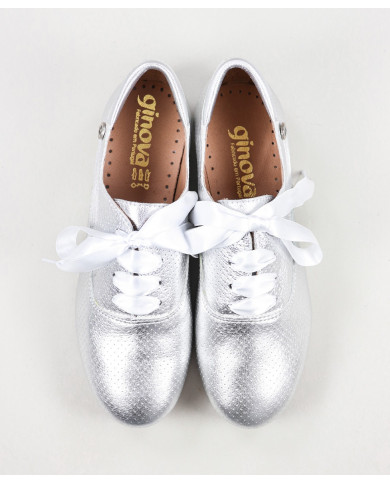 Sapatos de Senhora Ginova com Atacadores de Cetim