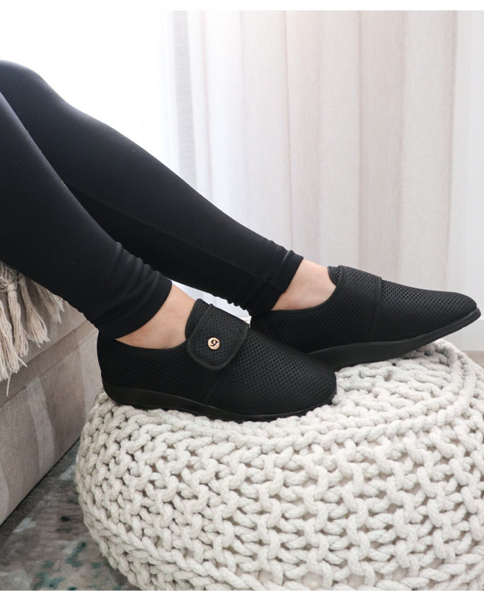 Zapatos Ginova Comfort para mujer en tejido transpirable con velcro