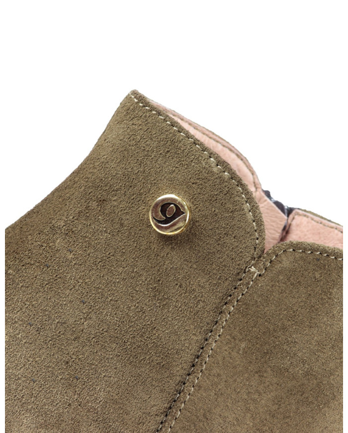 Taupe High Ginova Jump Boot in Camurça