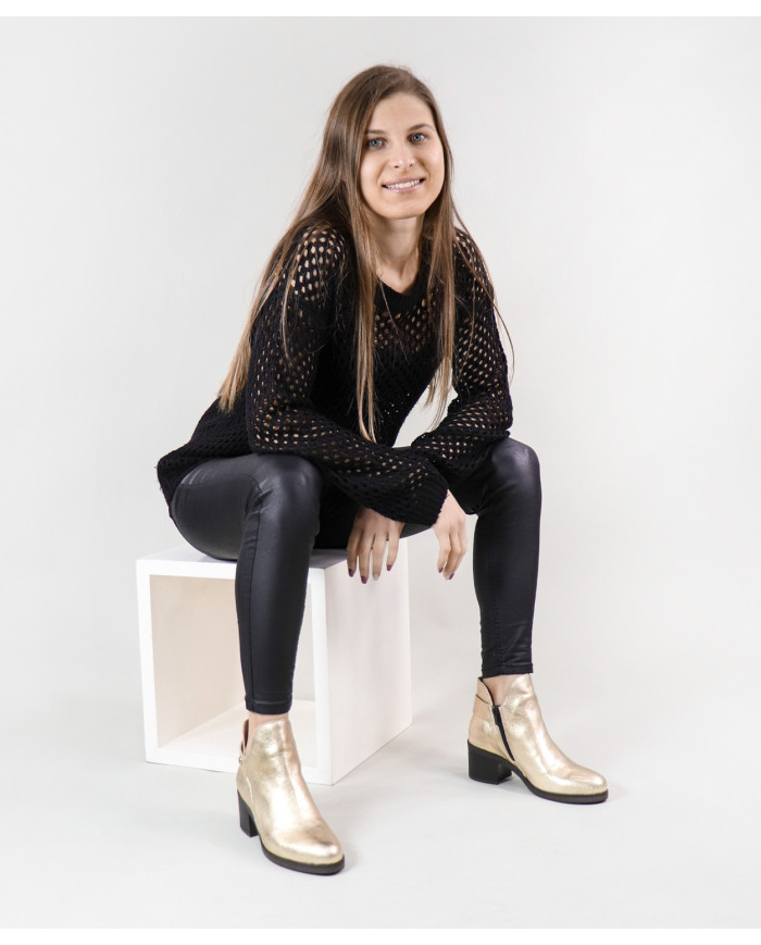 Botas de Mujer Ginova con Efecto Metálico