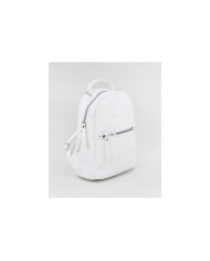 Mochila Blanca de Mujer con Bolsillo Frontal