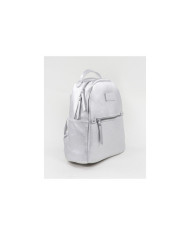Mochila Plata de Mujer con Bolsillo Frontal