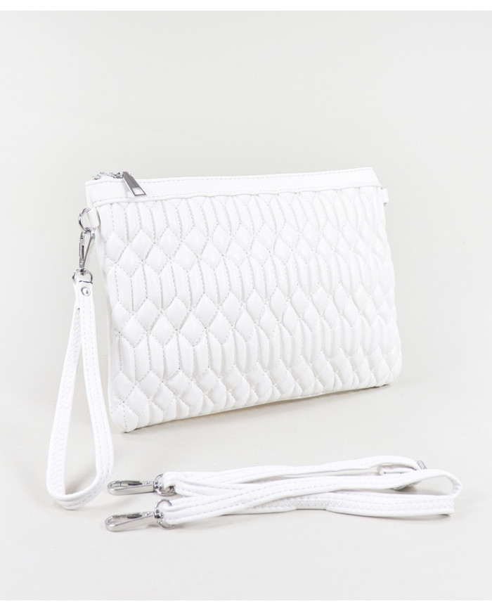 Clutch Acolchada Blanca para Señora