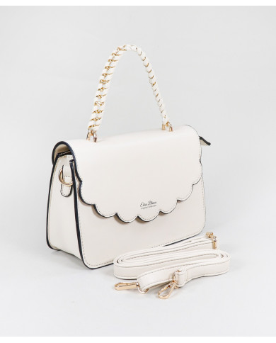 Bolso de Señora Beige con Asa de Cadena