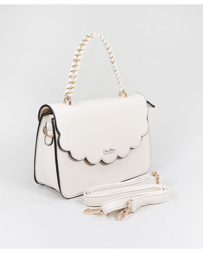 Bolso de Señora Beige con Asa de Cadena