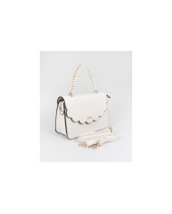 Bolso de Señora Beige con Asa de Cadena