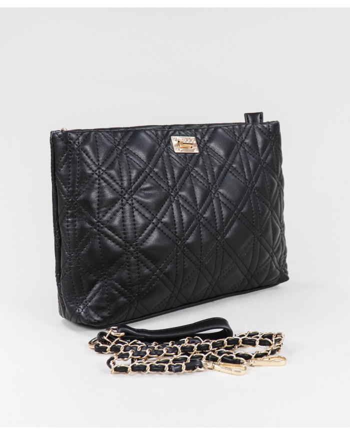 Bolsa de Señora Negro con Asa Decorada