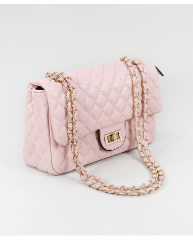 Bolsa Mediana de Señora Rosa con Asa Decorada