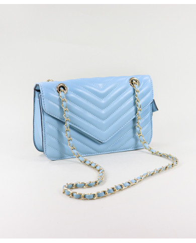 Small Blue Lady Bag with Handle Decorated