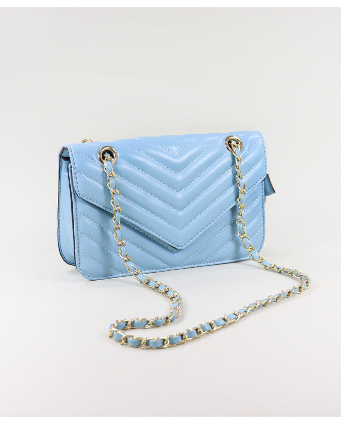 Small Blue Lady Bag with Handle Decorated