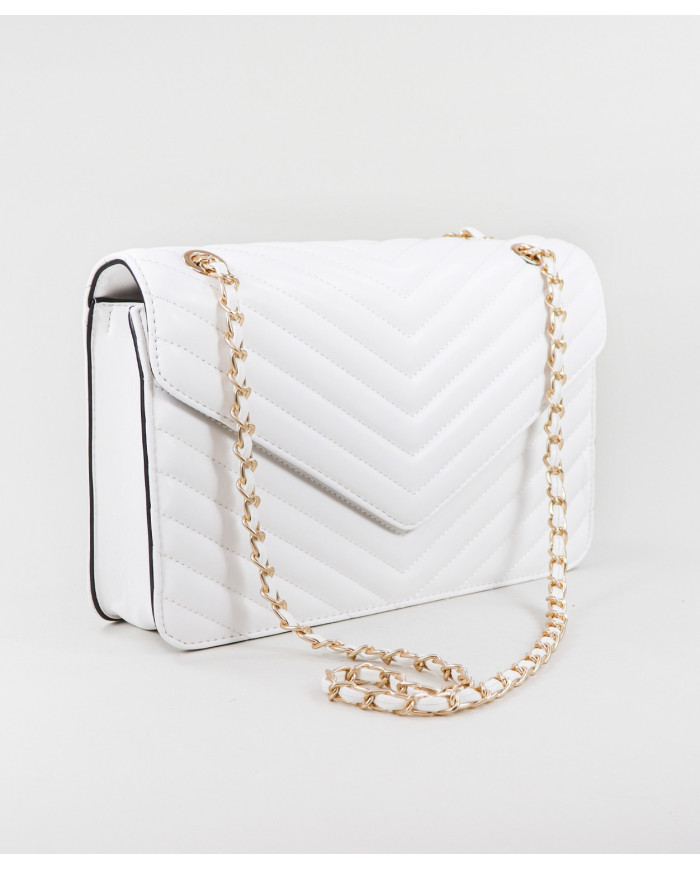 Mala Média Branco de Senhora com Alça Decorada