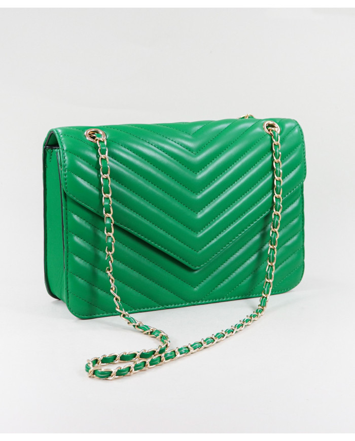 Bolsa Mediana de Señora Verde con Asa Decorada