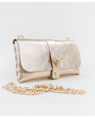Bolsa Oro de Señora de Piel para Mujer
