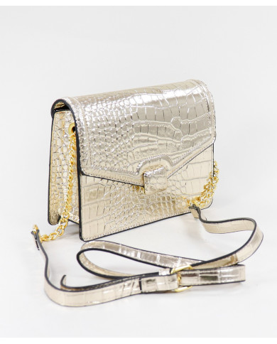 Bolso Oro con Acabado Metalizado para Señora