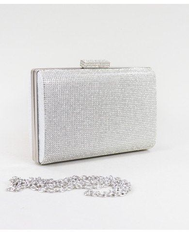 Pochete Prata de Senhora com Brilhantes na Frente