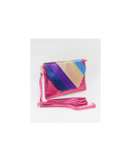 Clutch Fuxia de Senhora com Acabamento Metalizado