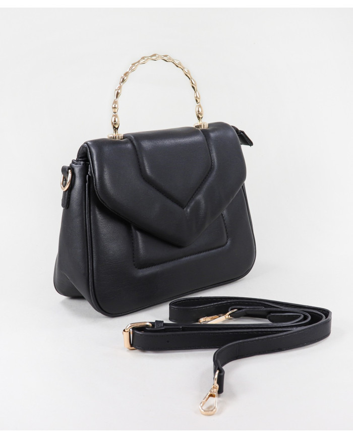 Bolso de Señora Negro con Correa de Mano