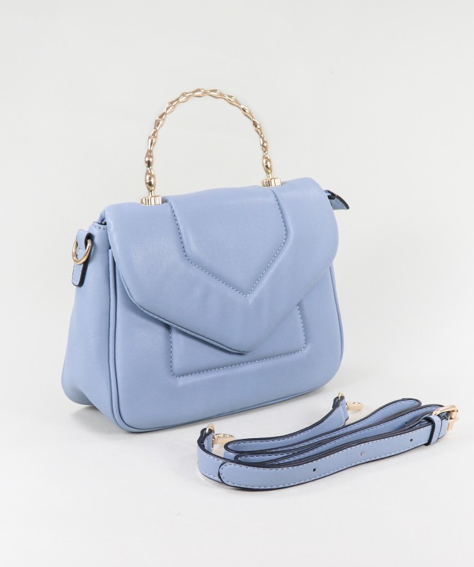 Blue Lady's Handbag with Hand Strap