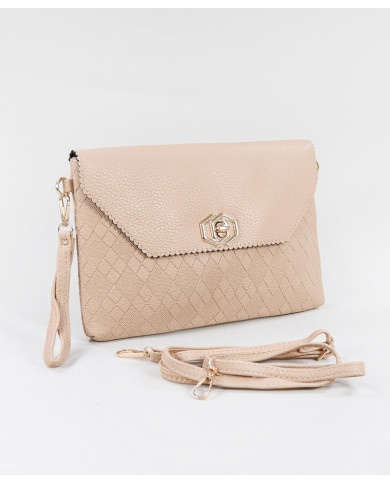 Clutch Taupe de Señora con Relievo