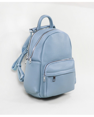 Ladies Blue Backpack with Pockets on the Front