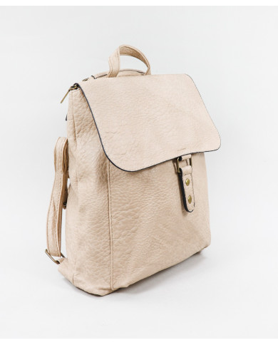 Mochila Taupe de Mujer con Bolsillo Frontal