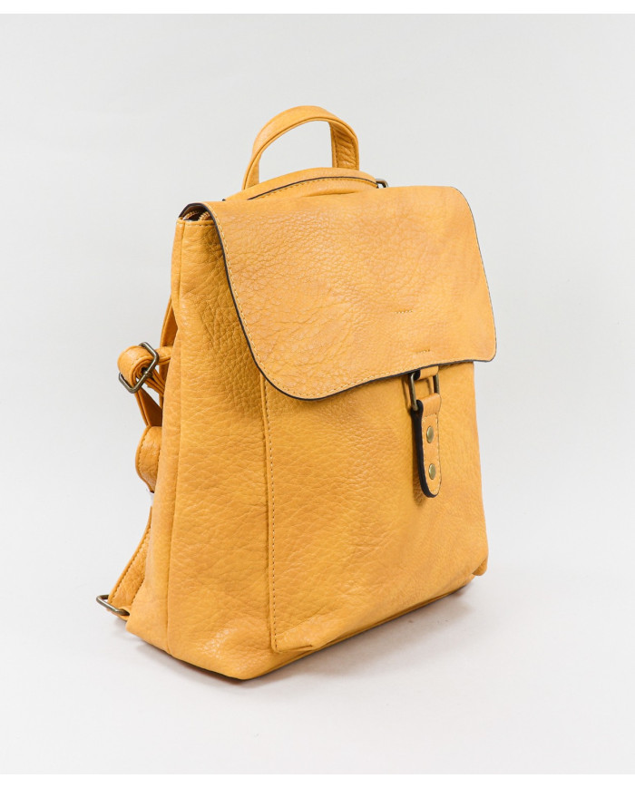 Mochila Amarillo de Mujer con Bolsillo Frontal