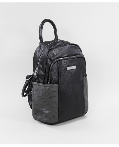 Mochila Negro de Mujer con Bolsillos Laterales