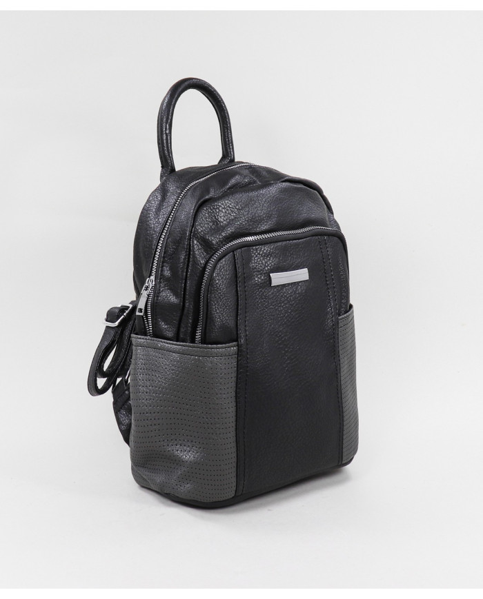 Mochila Negro de Mujer con Bolsillos Laterales