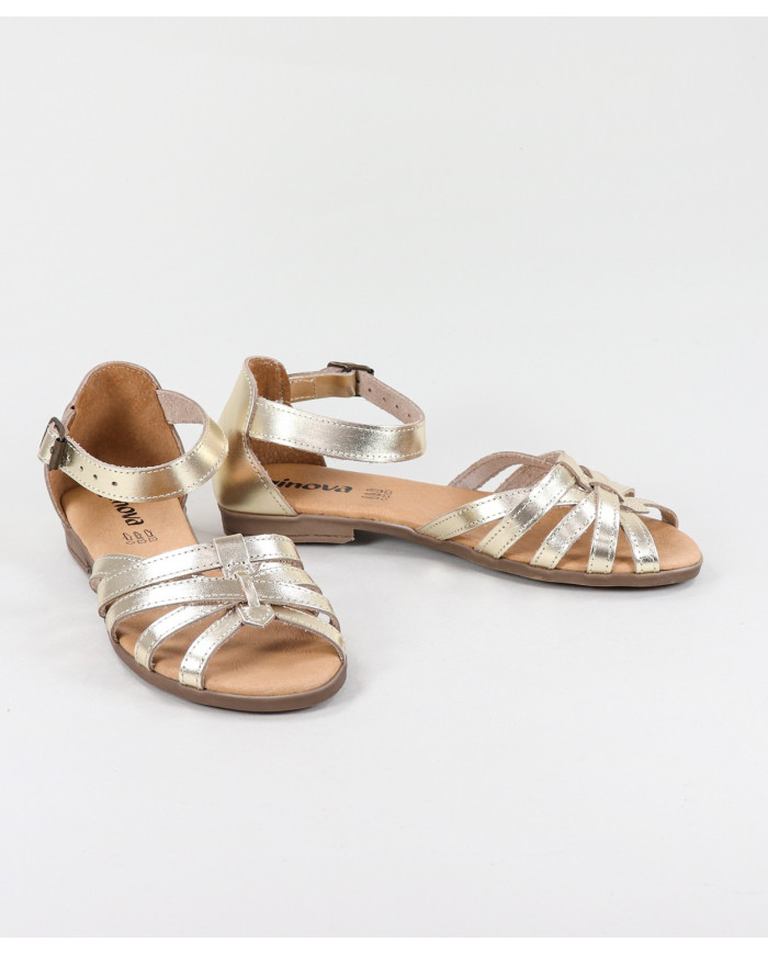 Sandalias Ginova de Señora con Tira Cruzada en Piel