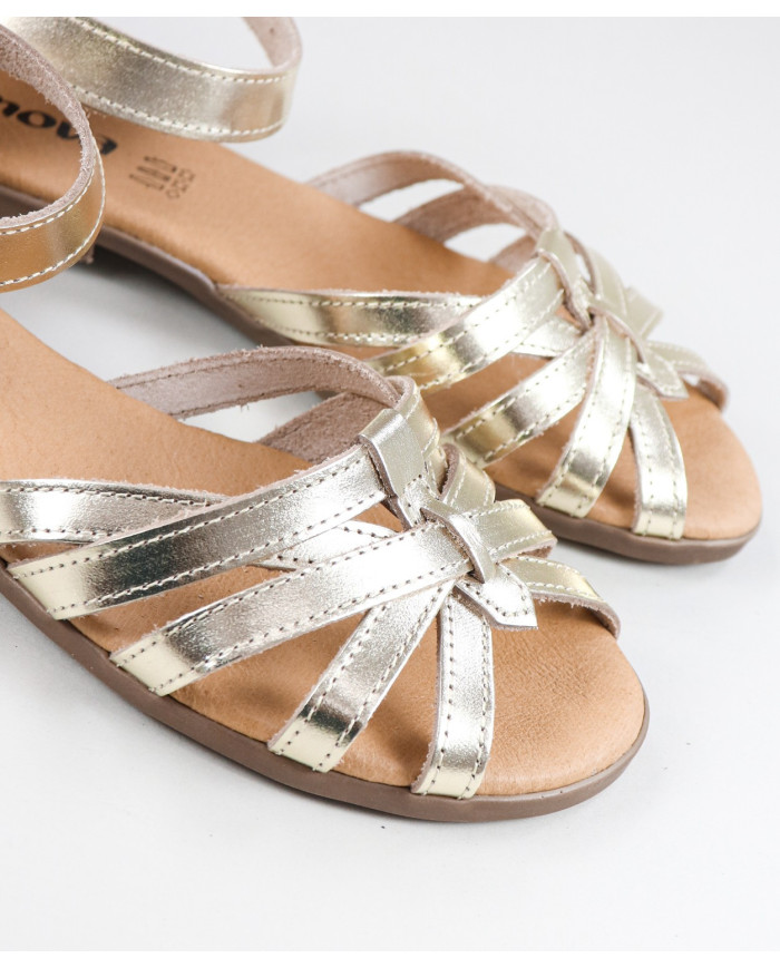 Sandalias Ginova de Señora con Tira Cruzada en Piel