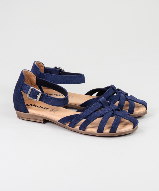 Ginova Lady Sandals with Crossed Strap in Suede