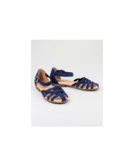 Sandalias Ginova de Señora con Tira Cruzada en Ante