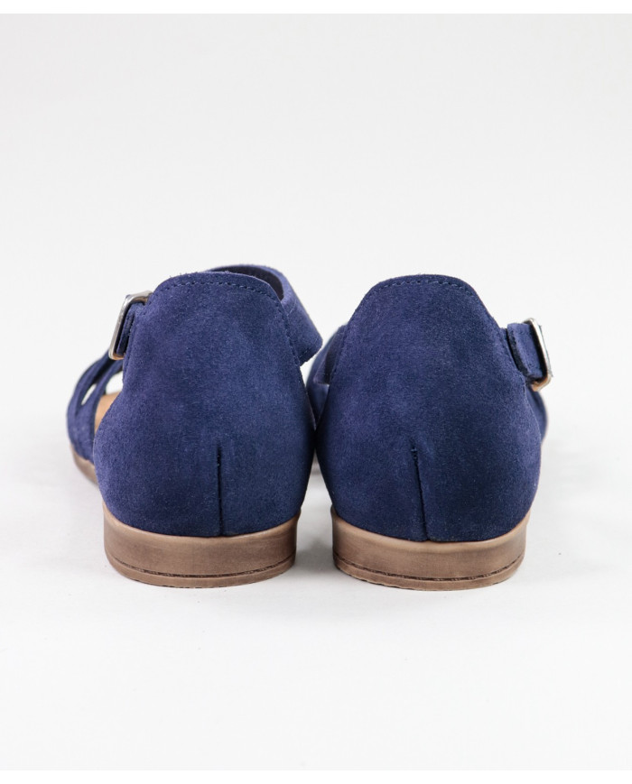 Sandalias Ginova de Señora con Tira Cruzada en Ante