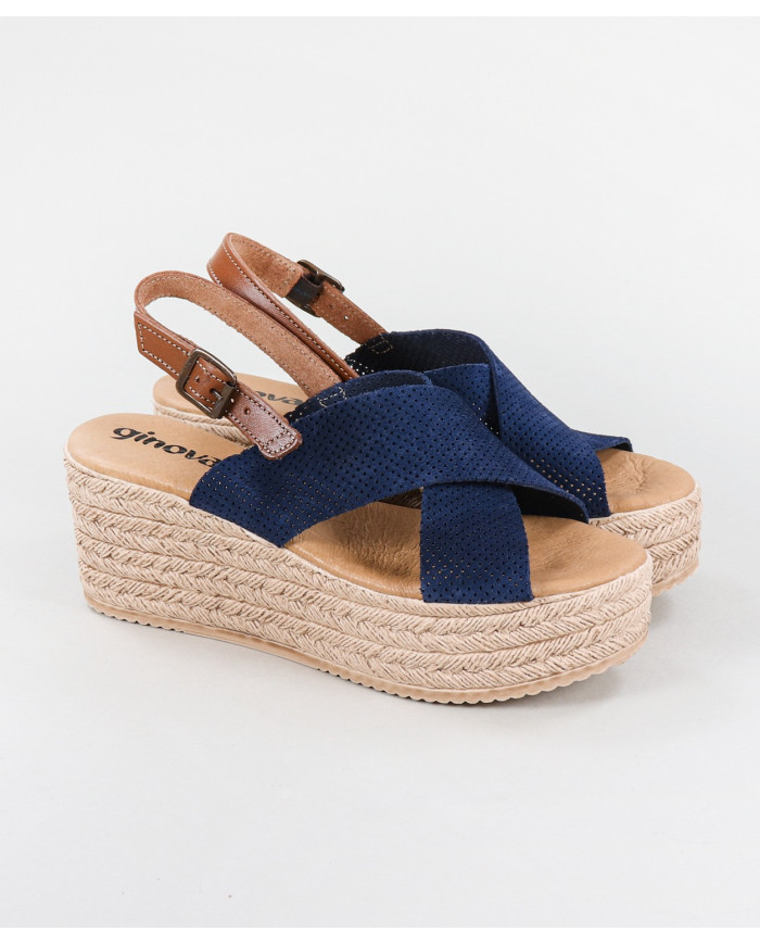 Sandalias de Mujer de Cuña con Tiras Cruzadas