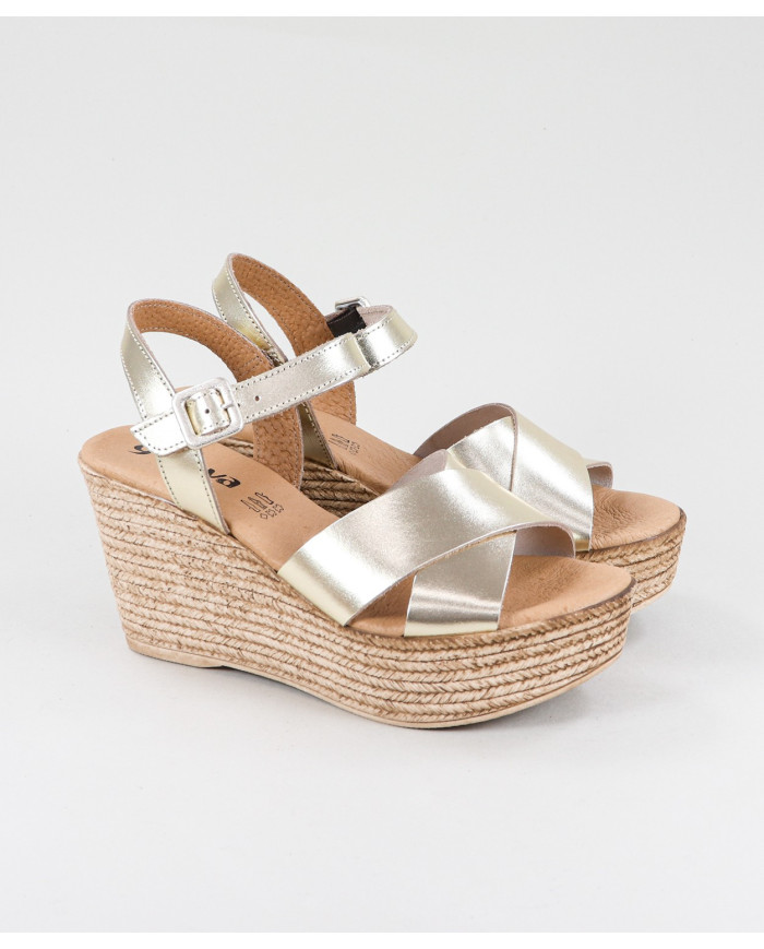 Sandalias de Mujer de Cuña con Tiras Cruzadas