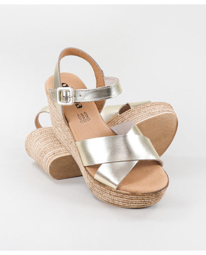 Sandalias de Mujer de Cuña con Tiras Cruzadas
