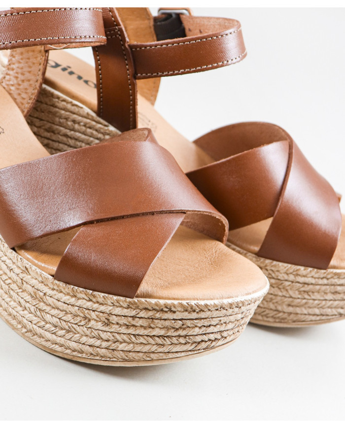 Sandalias de Mujer de Cuña con Tiras Cruzadas