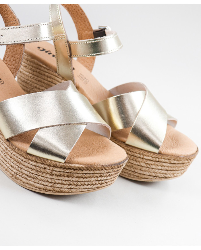 Sandalias de Mujer de Cuña con Tiras Cruzadas