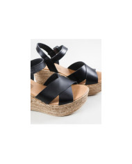 Sandalias de Mujer de Cuña con Tiras Cruzadas