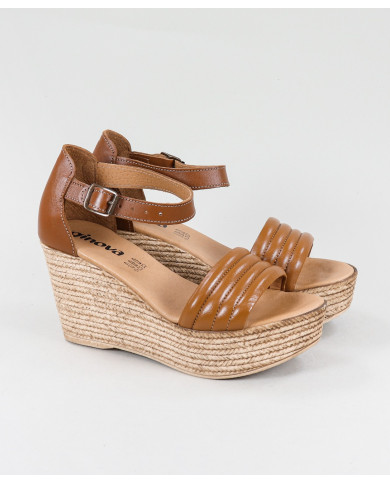 Sandalias de Mujer de Cuña con Tiras Acolchadas