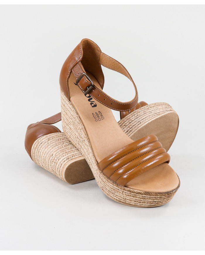 Sandalias de Mujer de Cuña con Tiras Acolchadas