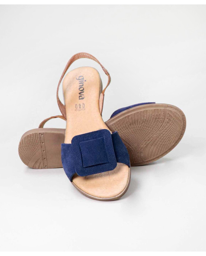 Sandalias de Mujer Ginova con Aplique Cuadrado