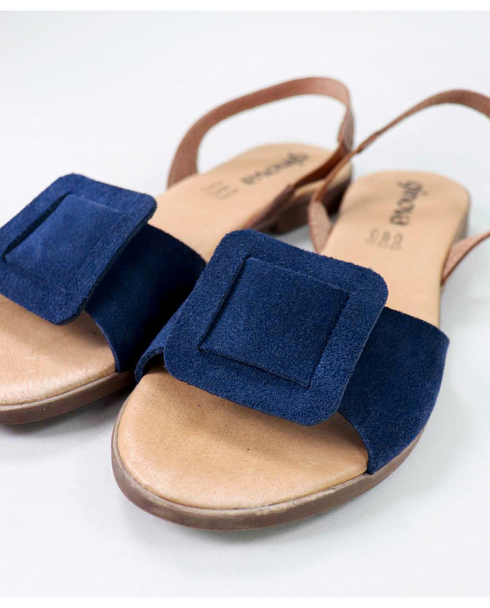 Sandalias de Mujer Ginova con Aplique Cuadrado