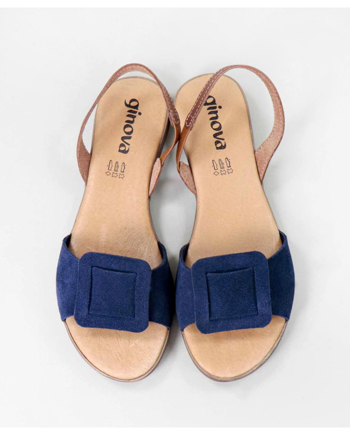 Sandalias de Mujer Ginova con Aplique Cuadrado