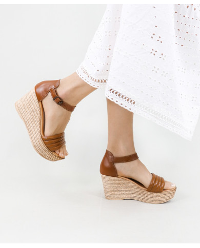 Sandalias de Mujer de Cuña con Tiras Acolchadas