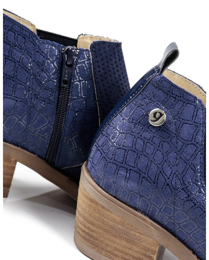 Botins de Senhora Ginova Azuis com Elástico Lateral