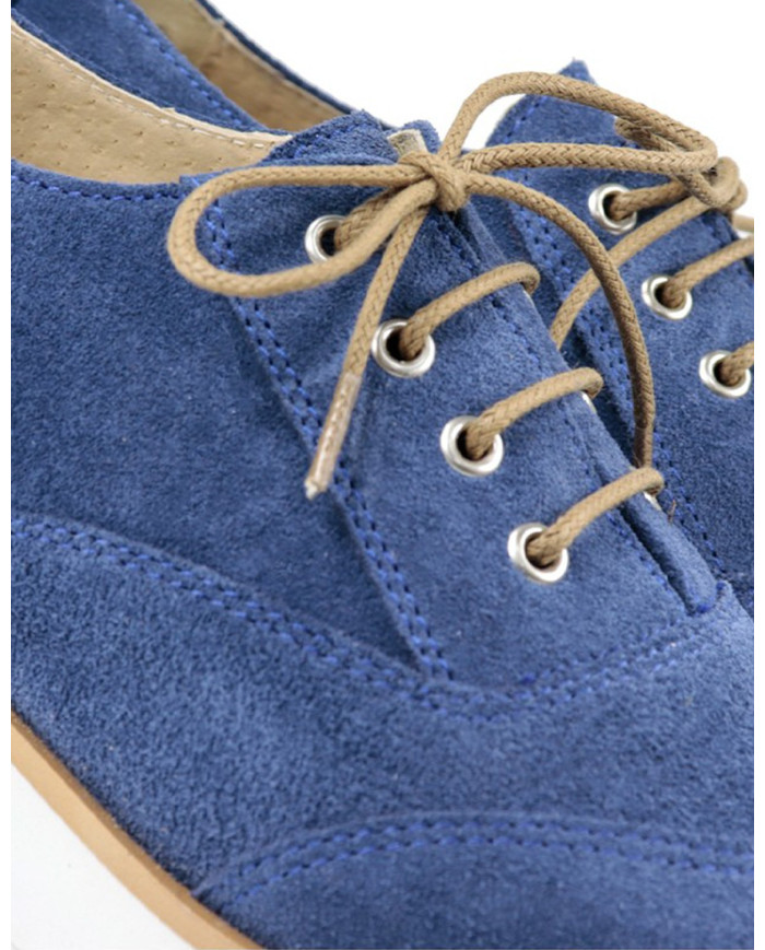 Lady Ginova Blue Blue Shoes with White Sole